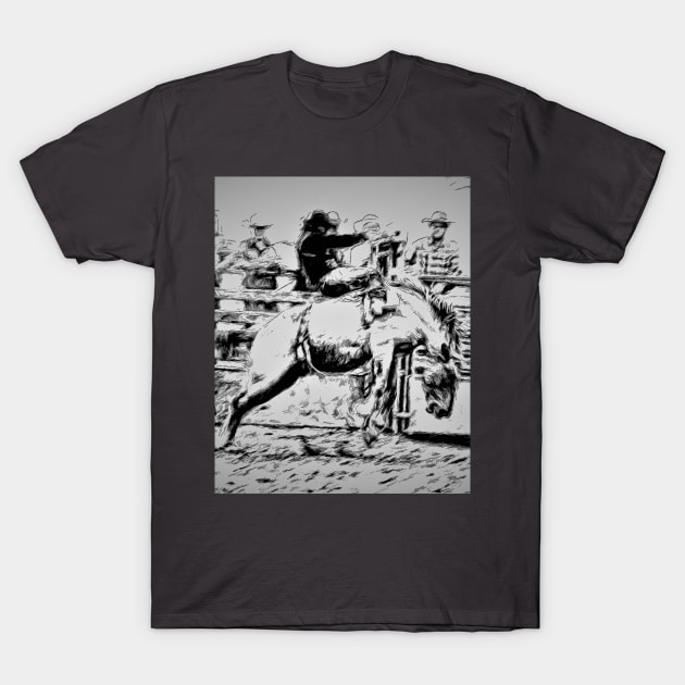 Bronco Rider - Rodeo Event T-Shirt by Highseller